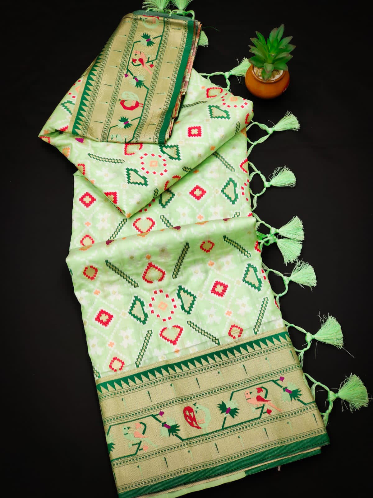 Pure Banarasi Silk Patola All Over Zari Weaved Sarees