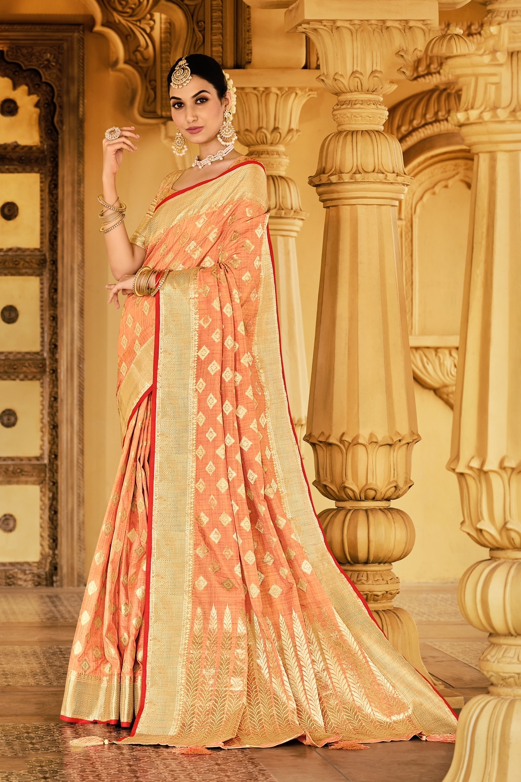 Banarasi Silk Saree Rich Zari Weaved With Tassels On Pallu