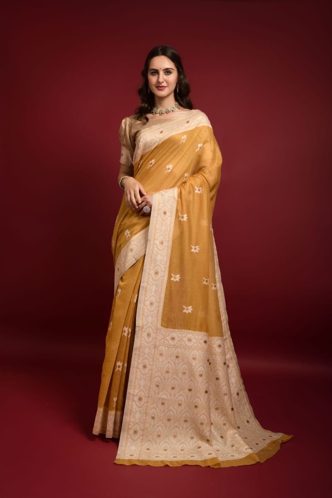 Pure Lucknawi Chikankari Weaved Saree