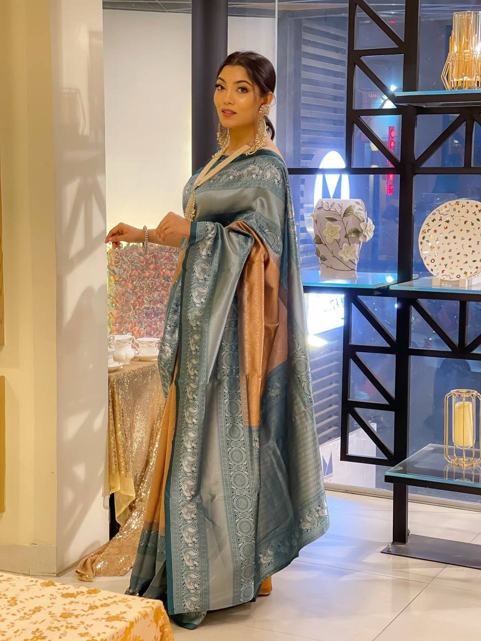 Pure Banarasi Silk Silver Zari Weaved Saree