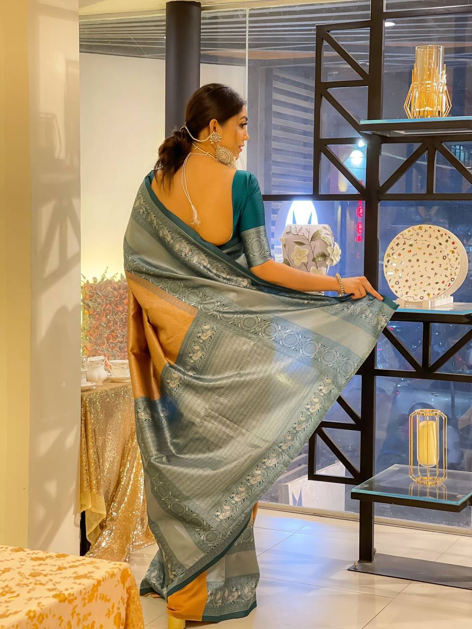 Pure Banarasi Silk Silver Zari Weaved Saree