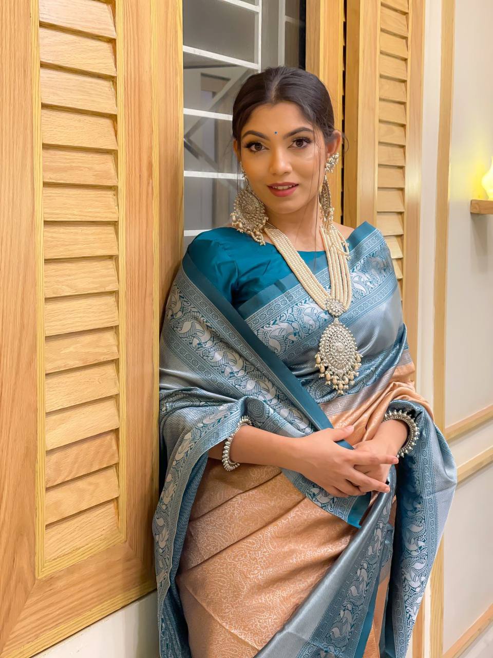 Pure Banarasi Silk Silver Zari Weaved Saree