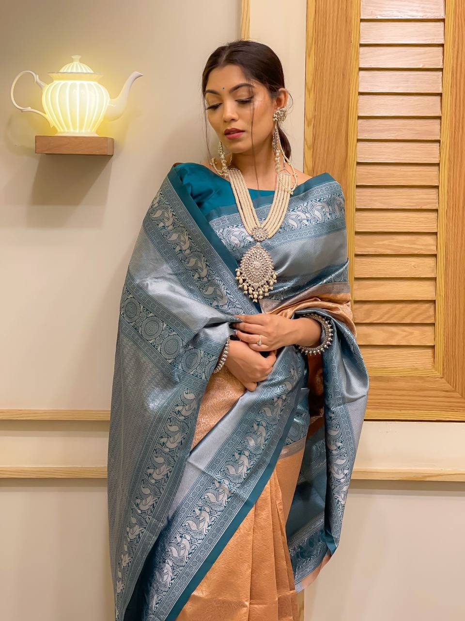 Pure Banarasi Silk Silver Zari Weaved Saree