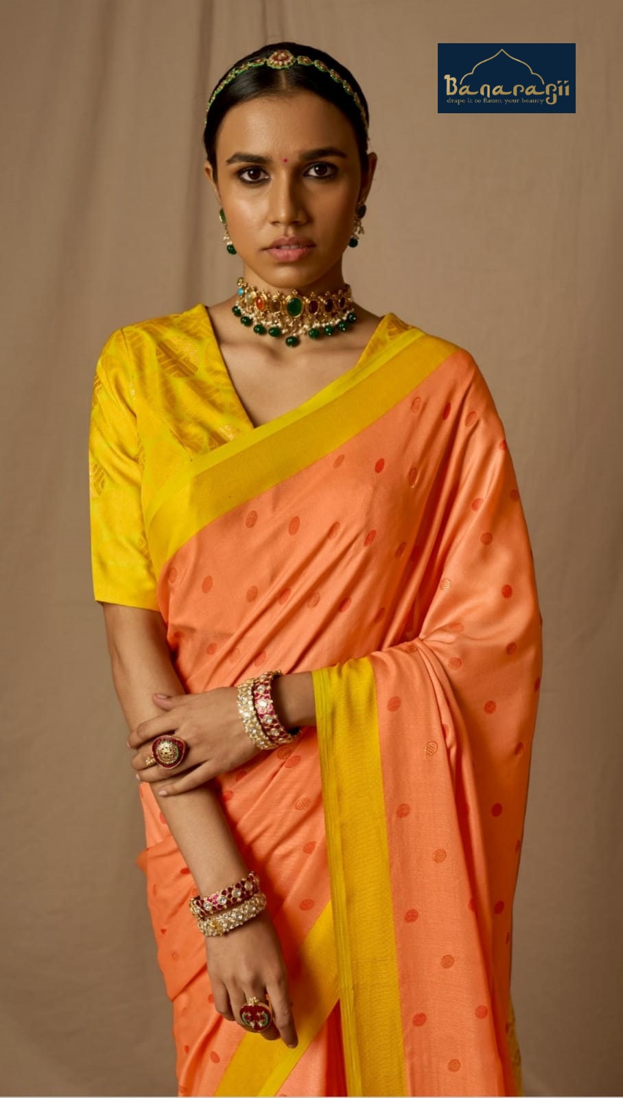 Pure Banarasi Brasso Silk Zari Weaved Saree