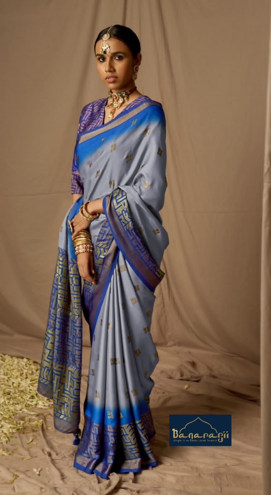 Pure Banarasi Brasso Silk Zari Weaved Saree