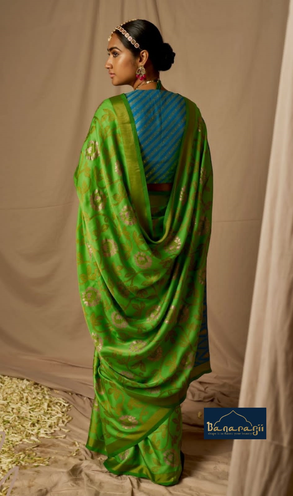 Pure Banarasi Brasso Silk Zari Weaved Saree