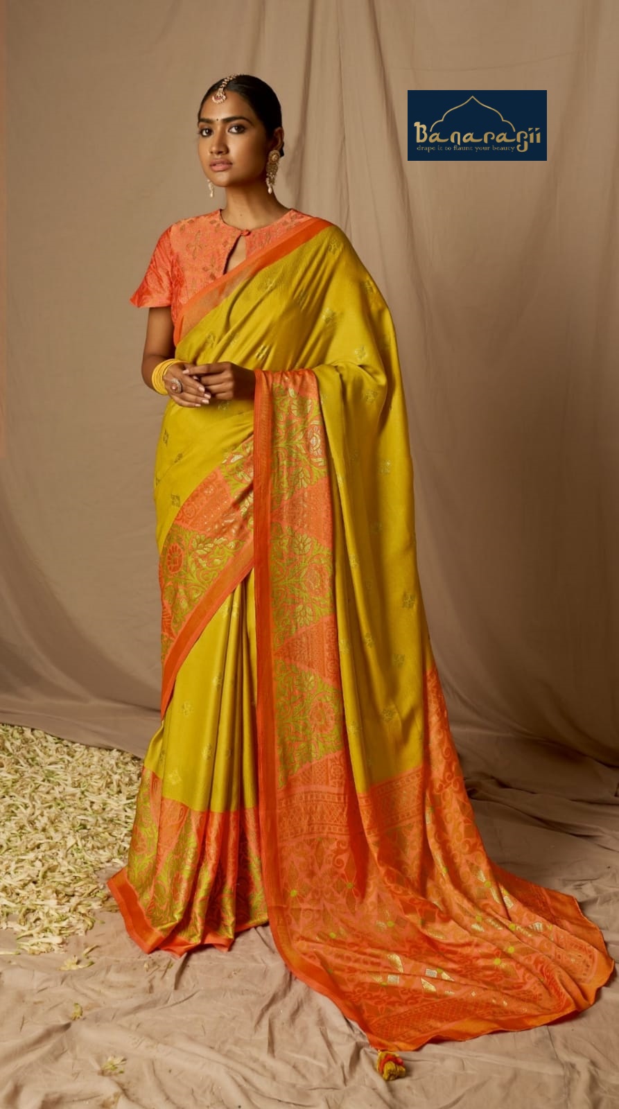 Pure Banarasi Brasso Silk Zari Weaved Saree
