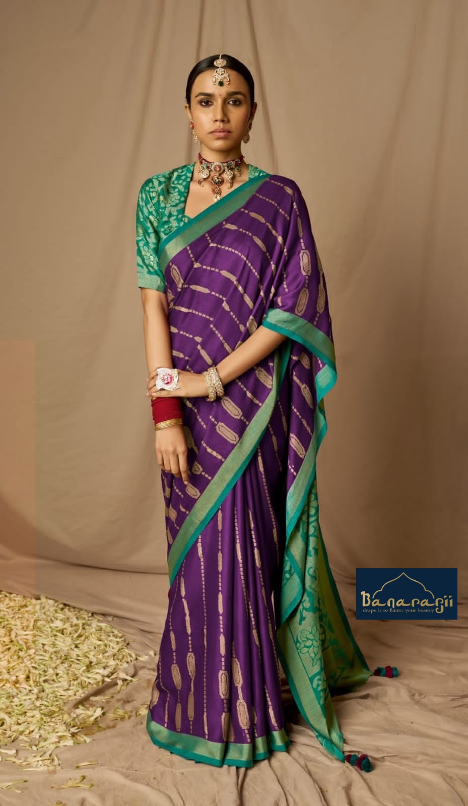 Pure Banarasi Brasso Silk Zari Weaved Saree