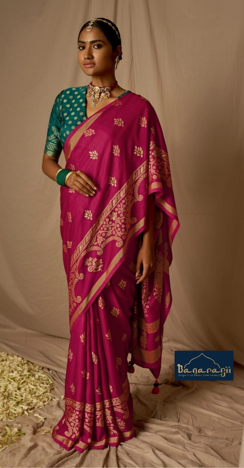 Pure Banarasi Brasso Silk Zari Weaved Saree