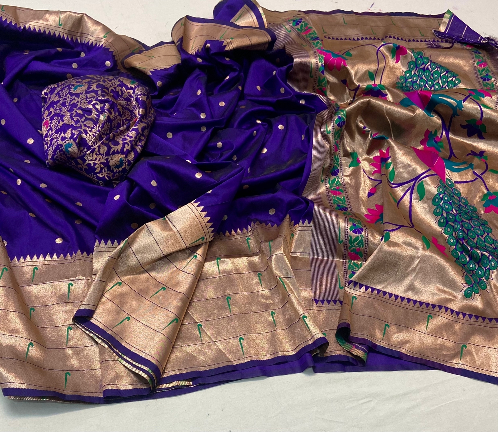 Pure Banarasi Paithani Silk Rich Zari Weaved Saree