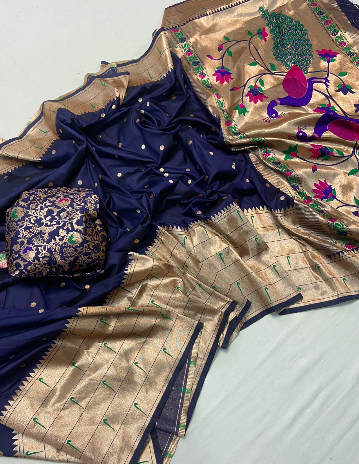 Pure Banarasi Paithani Silk Rich Zari Weaved Saree