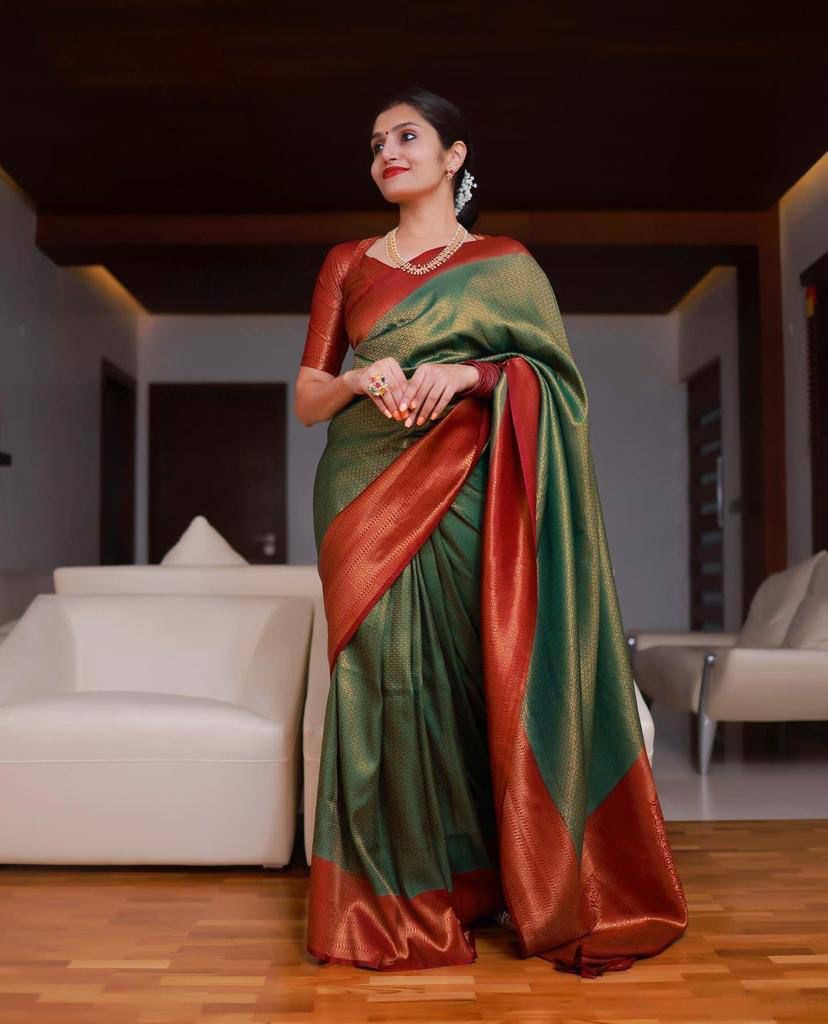 Banarasi Silk Saree All Over Zari Weaved