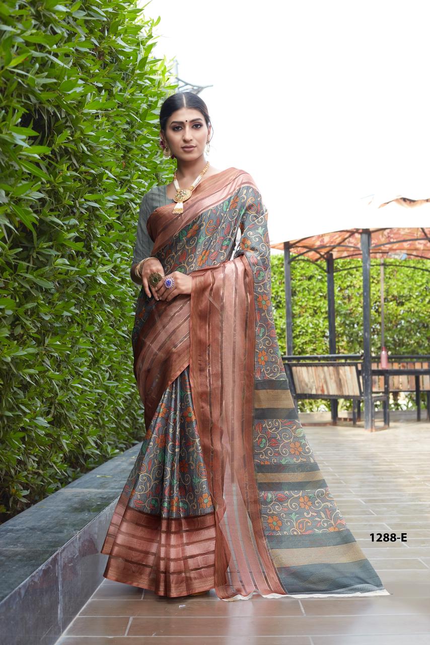 Ultra Soft Cotton Kalamkari Print With Jacqard Border