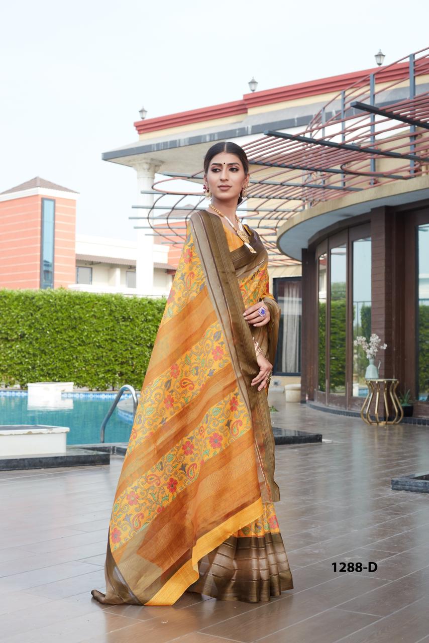 Ultra Soft Cotton Kalamkari Print With Jacqard Border