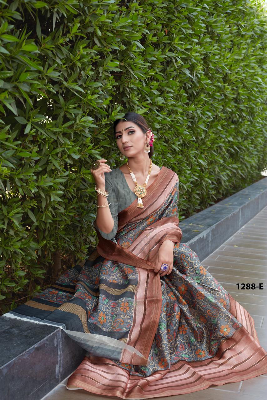 Ultra Soft Cotton Kalamkari Print With Jacqard Border