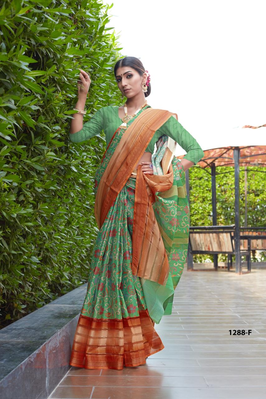 Ultra Soft Cotton Kalamkari Print With Jacqard Border