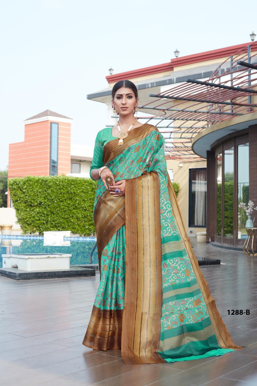 Ultra Soft Cotton Kalamkari Print With Jacqard Border