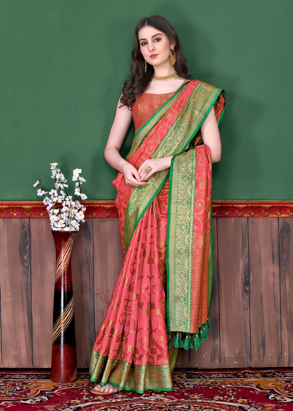 Banarasi Silk All Over Rich Zari Weaved Body And Pallu Saree