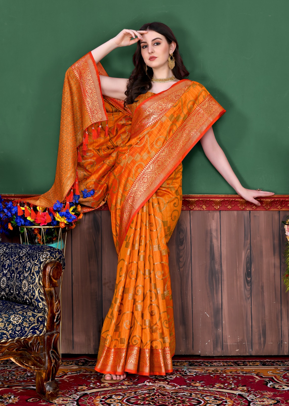 Banarasi Silk All Over Rich Zari Weaved Body And Pallu Saree