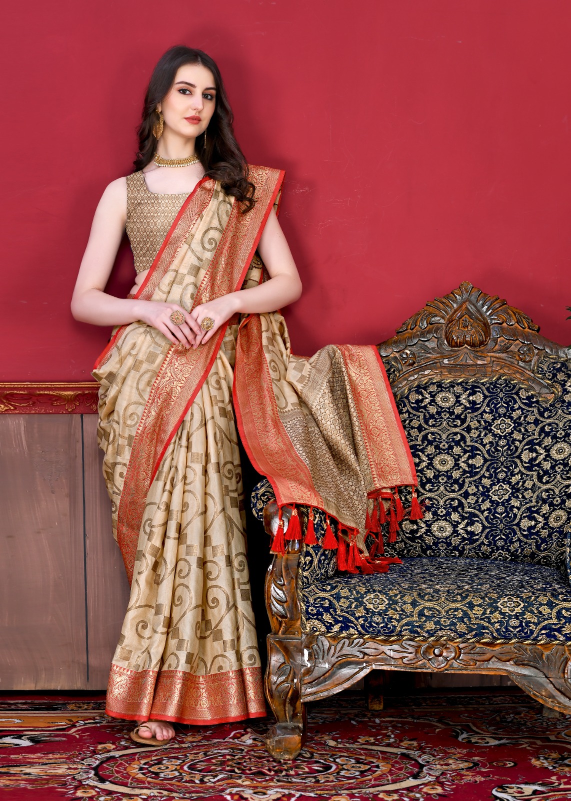 Banarasi Silk All Over Rich Zari Weaved Body And Pallu Saree
