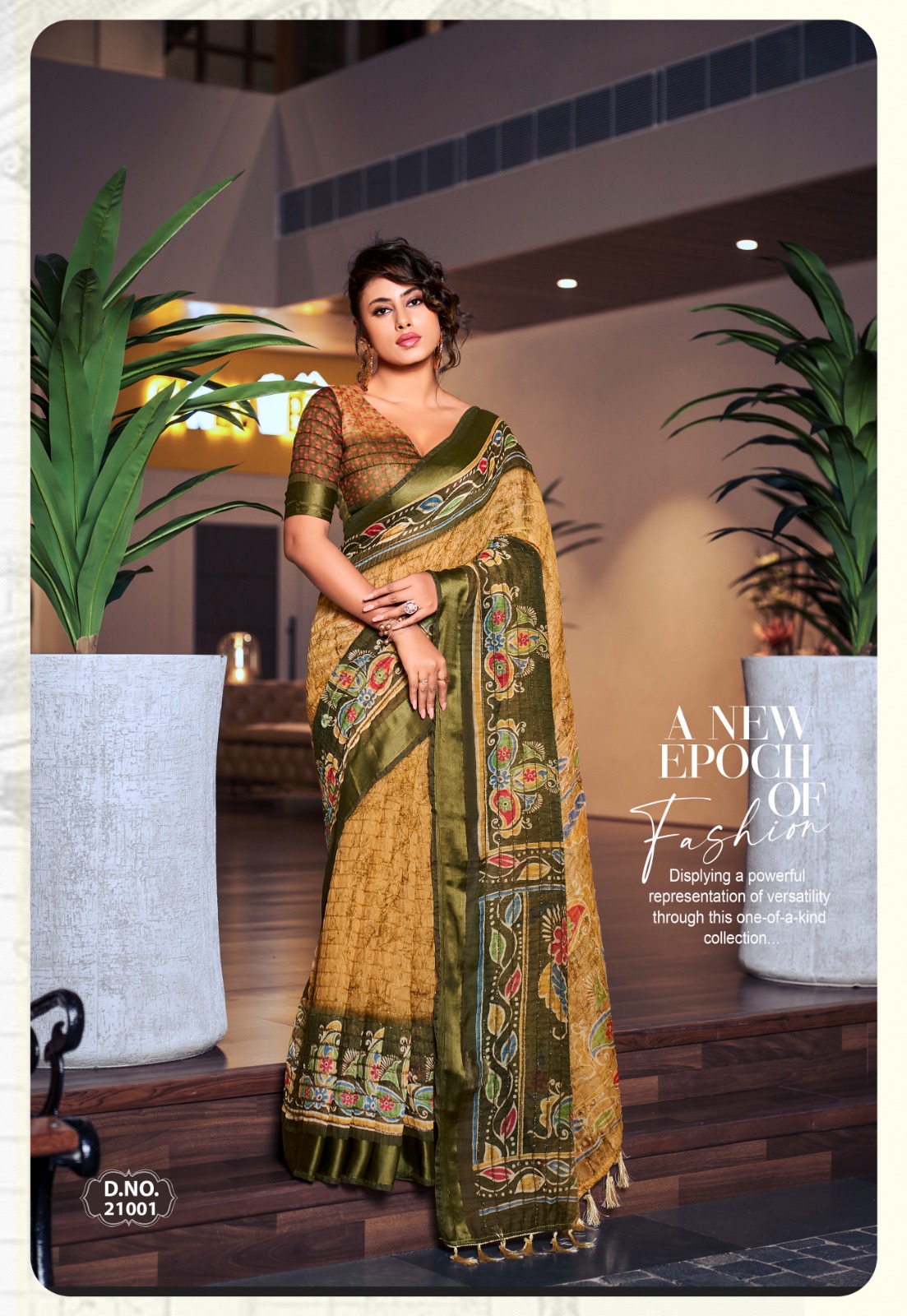 Cotton Silk Satin Patta Digital Printed Saree