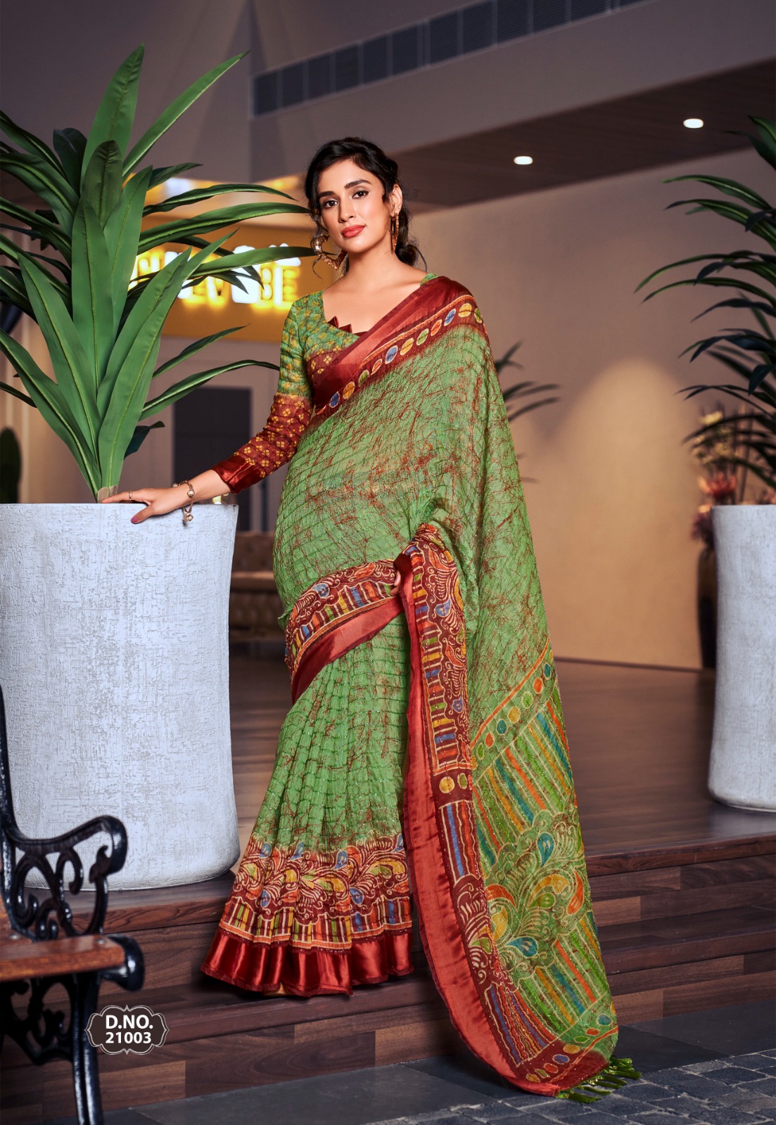 Cotton Silk Satin Patta Digital Printed Saree