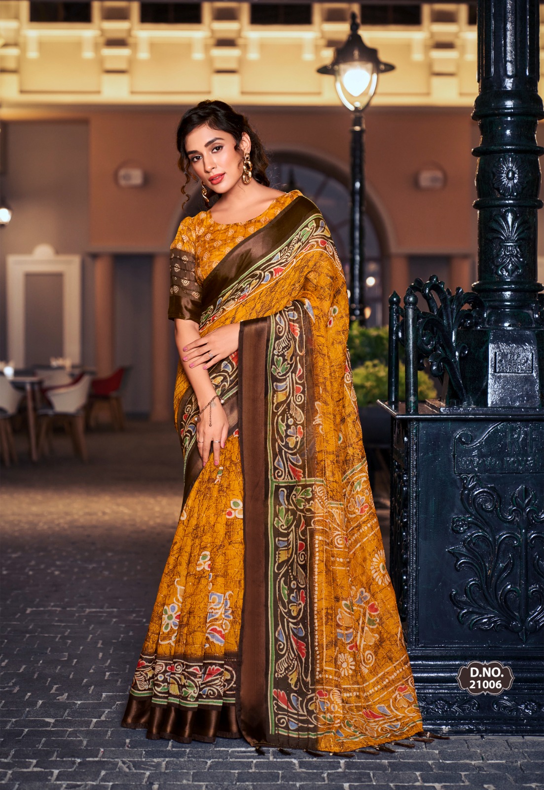 Cotton Silk Satin Patta Digital Printed Saree