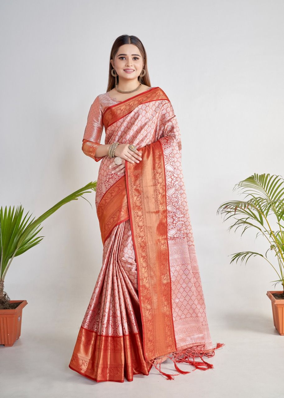 Pure Banarasi Tissue Silk All Over Zari Rich Weaved Saree