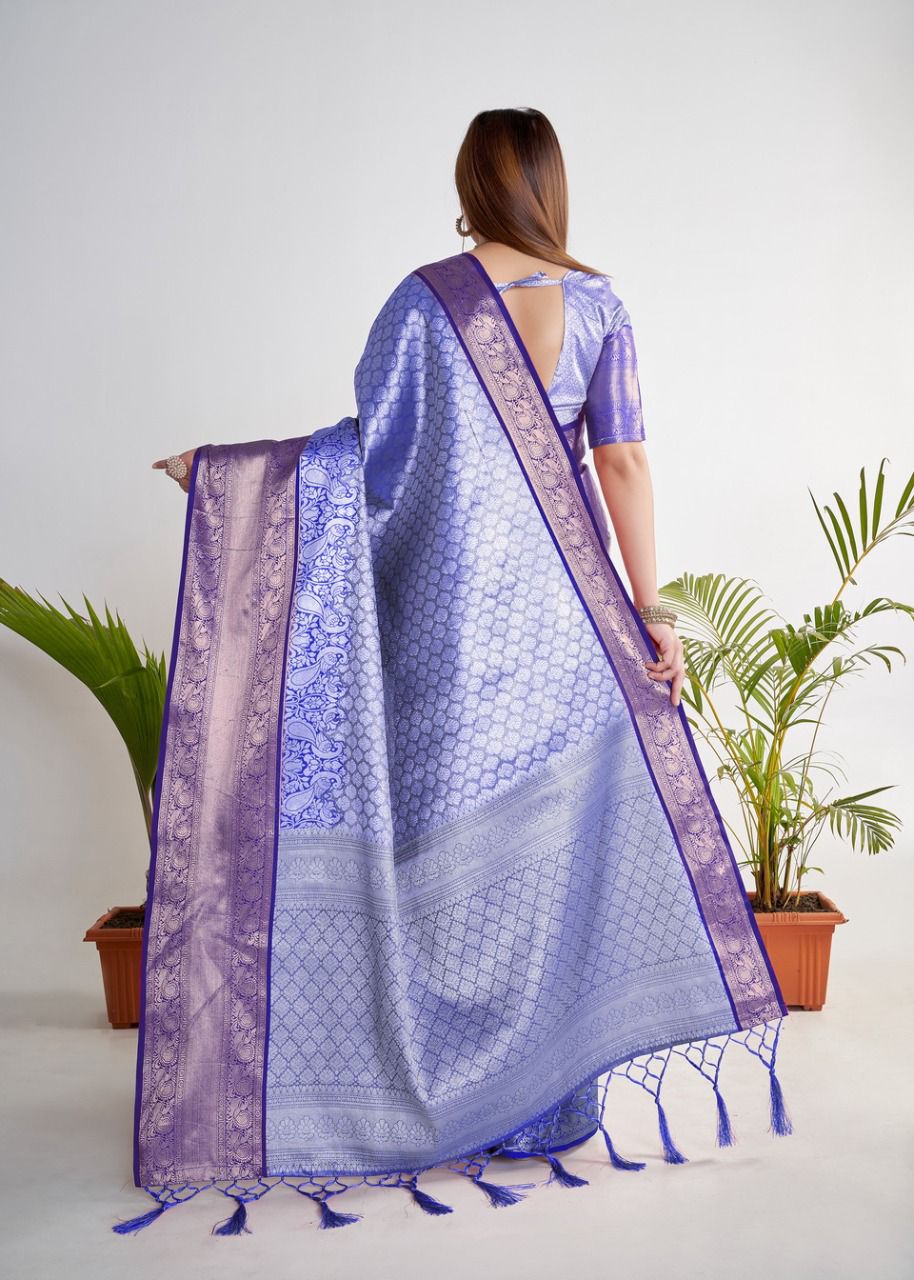 Pure Banarasi Tissue Silk All Over Zari Rich Weaved Saree