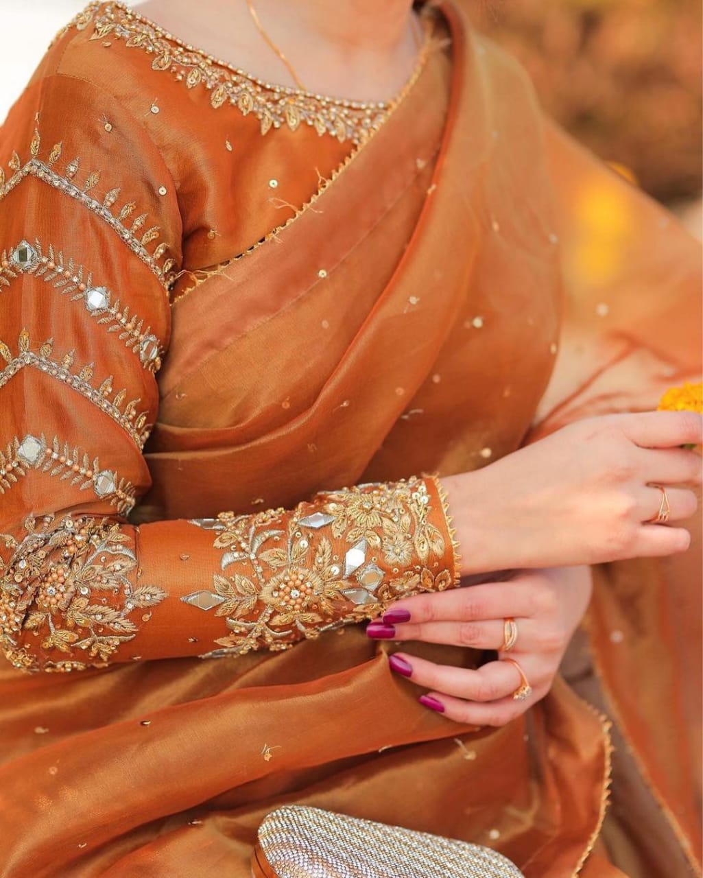 Soft Khadi Organza Embroidery Sequence Work Saree