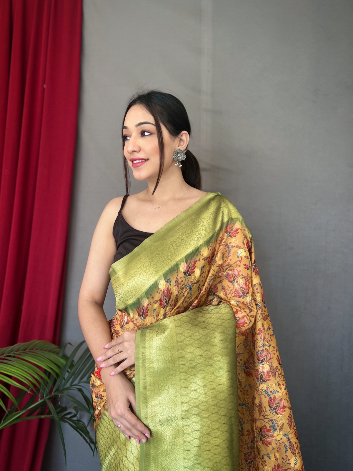 Pure Banarasi Kora Organza Silk Digital Printed Saree