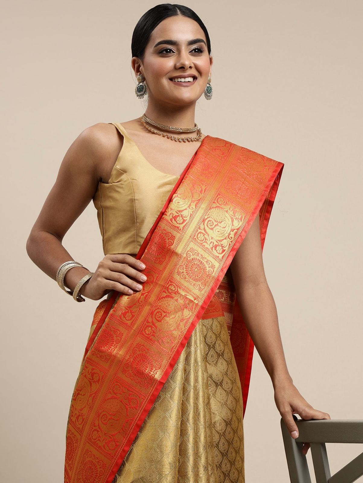 Pure Banarasi Tussar Silk Rich Zari Weaved All Over Saree