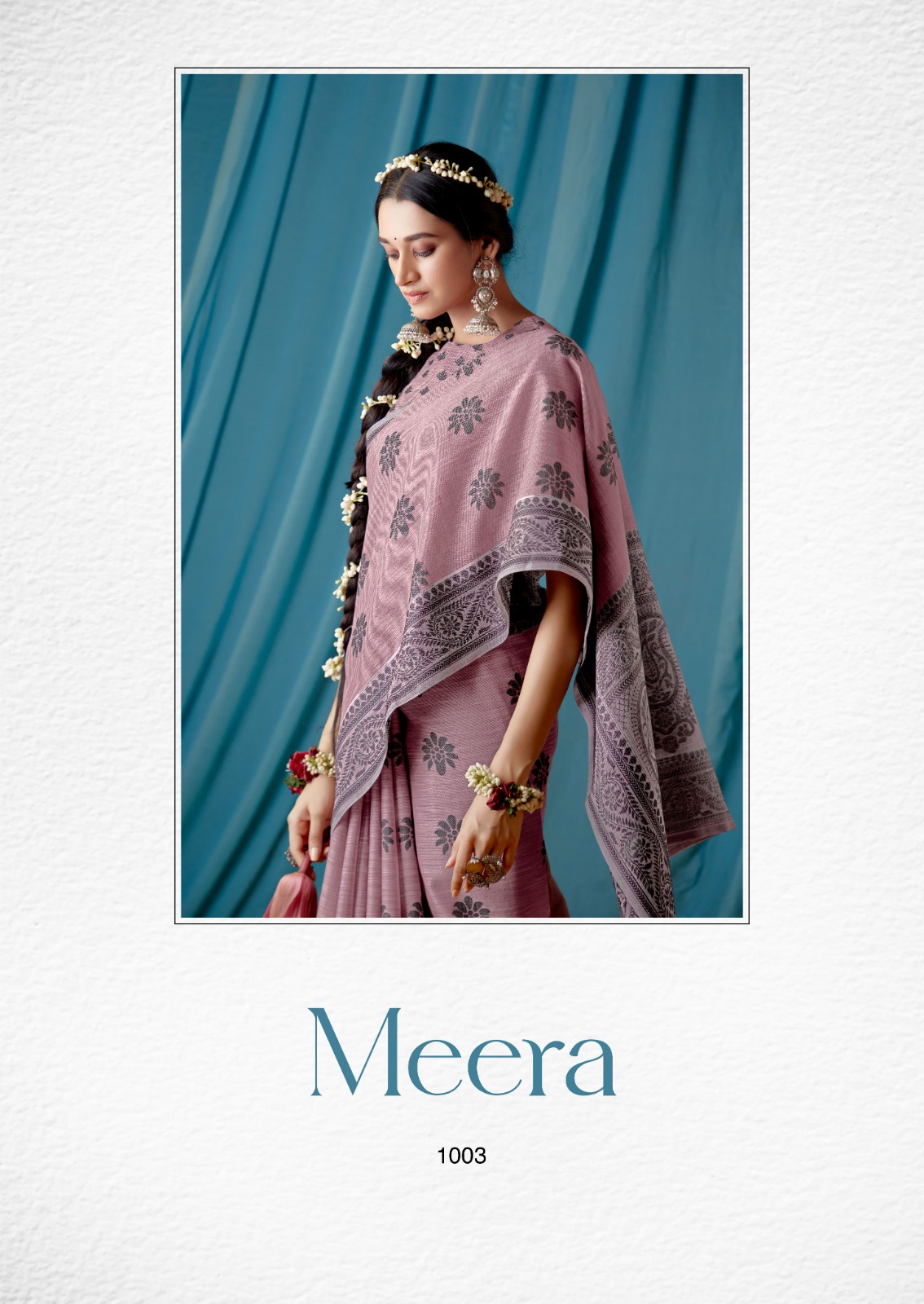 Pure Soft Linen Resham Lucknawi Weaved Saree