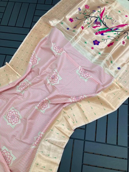 Image of Pure Kanchipuram Silk Paithani Saree With Meena Zari Weaving