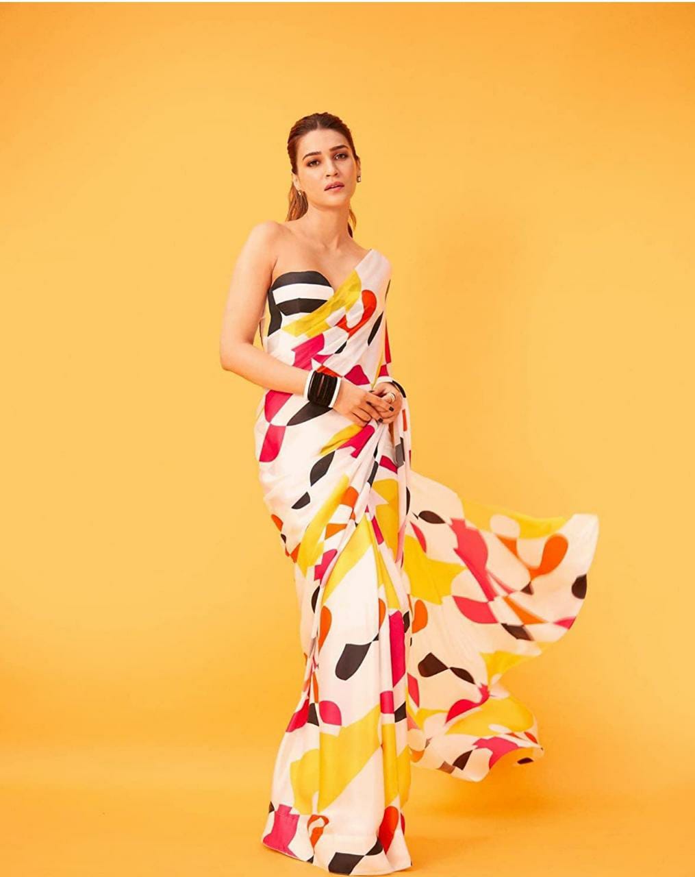 Satin Silk Multi Color Digital Printed Saree