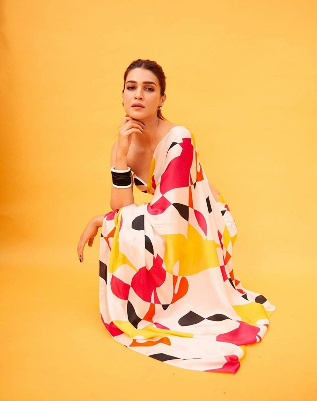 Satin Silk Multi Color Digital Printed Saree