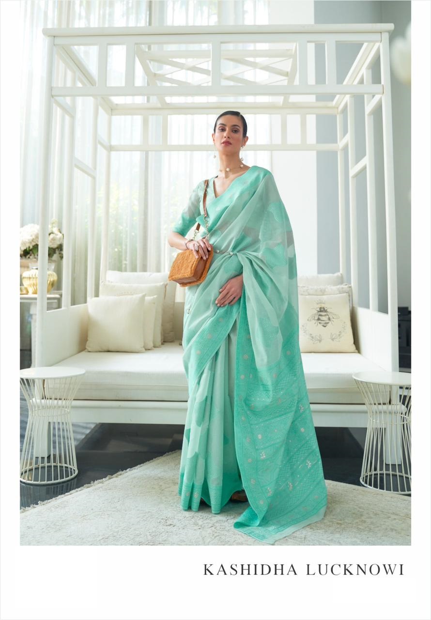 Pure Soft Cotton Lucknowi Chikankari Weaved Saree