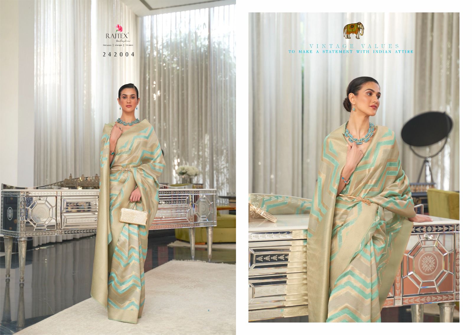 Pure Handloom Organza Zari Lehariya Weaved Rich Zari Pallu Saree