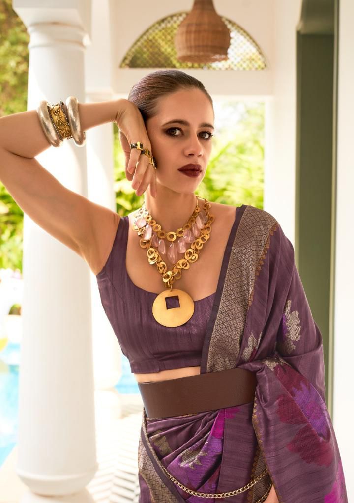 Pure Silk Multi Colored Zari Handloom Weaved Saree