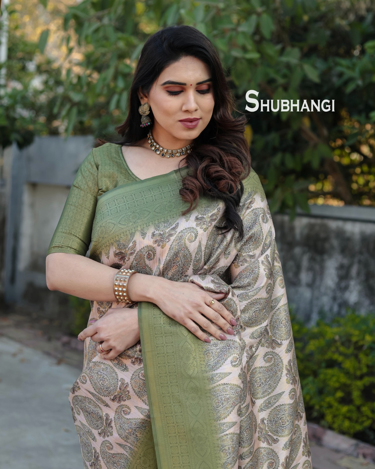 Banarasi Silk Digital Printed Body Rich Zari Weaved Pallu Border Saree