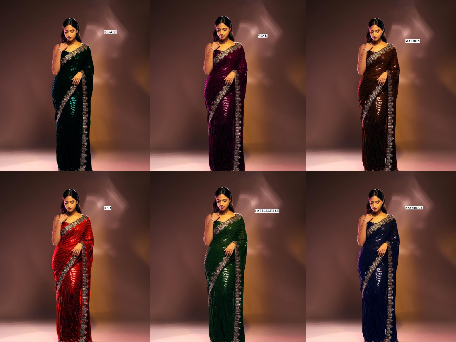 Georgette 5Mm Embroidery Sequence Lace Border Saree