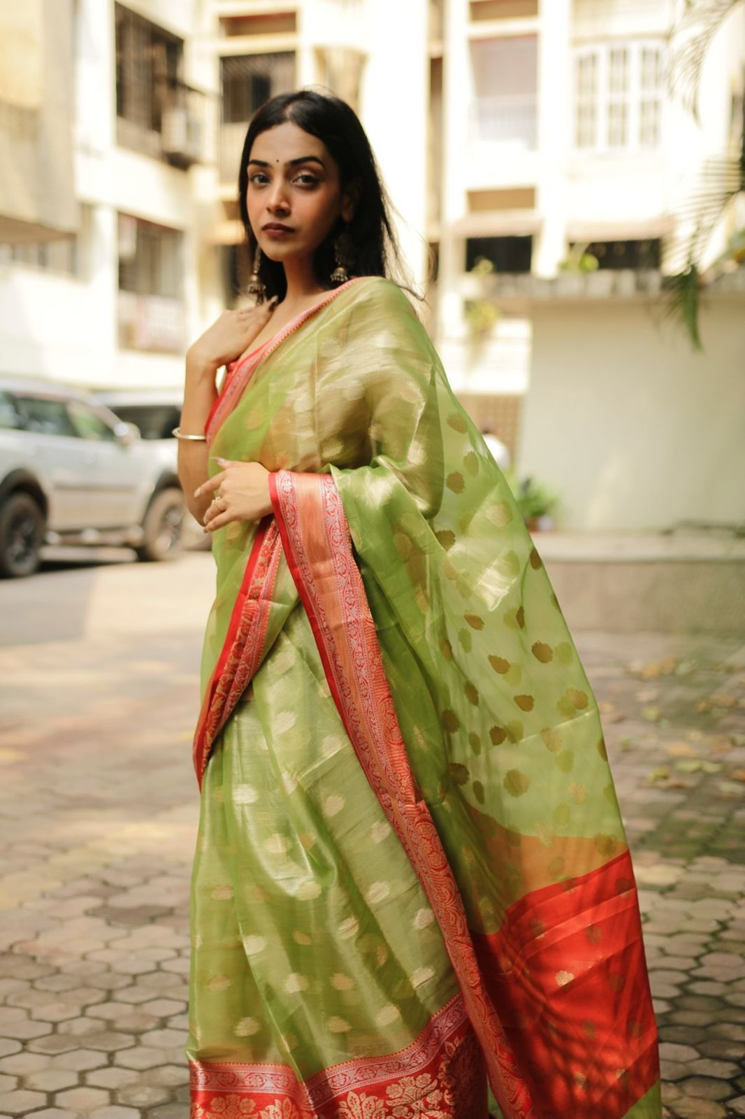 Pure Tissue Silk All Over Zari Weaved With Rich Zari Pallu Border Saree