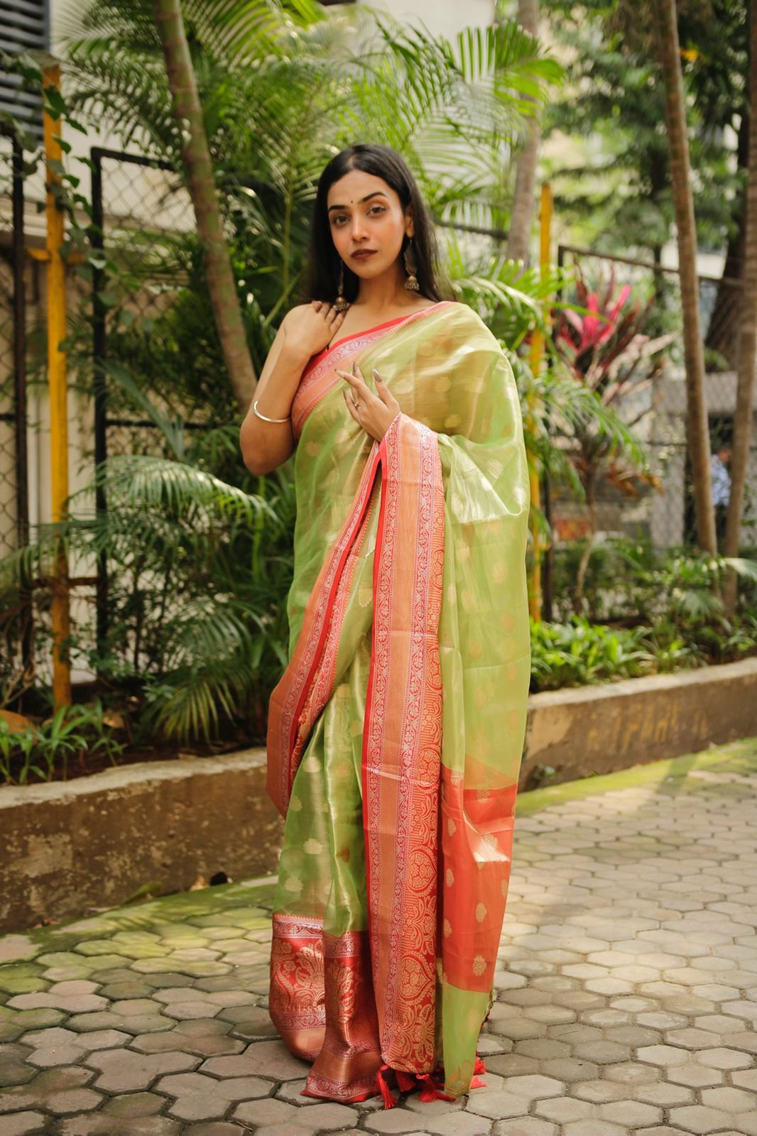 Pure Tissue Silk All Over Zari Weaved With Rich Zari Pallu Border Saree