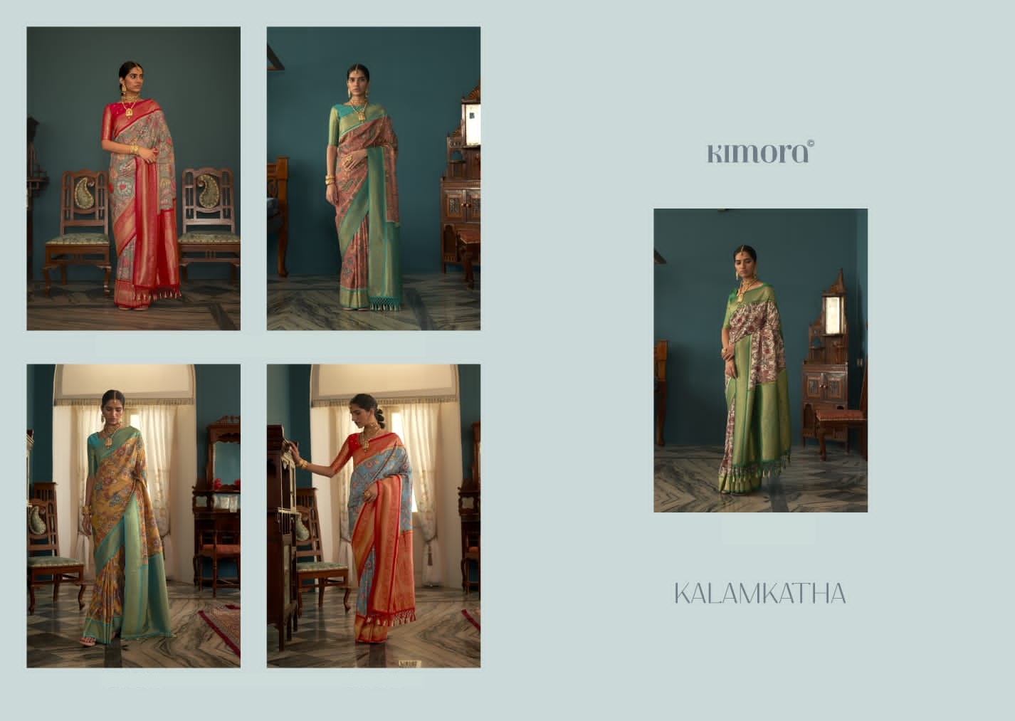 Pure Tussar Silk Kalamkari Printed Rich Gold Zari Weaved Pallu Border Saree