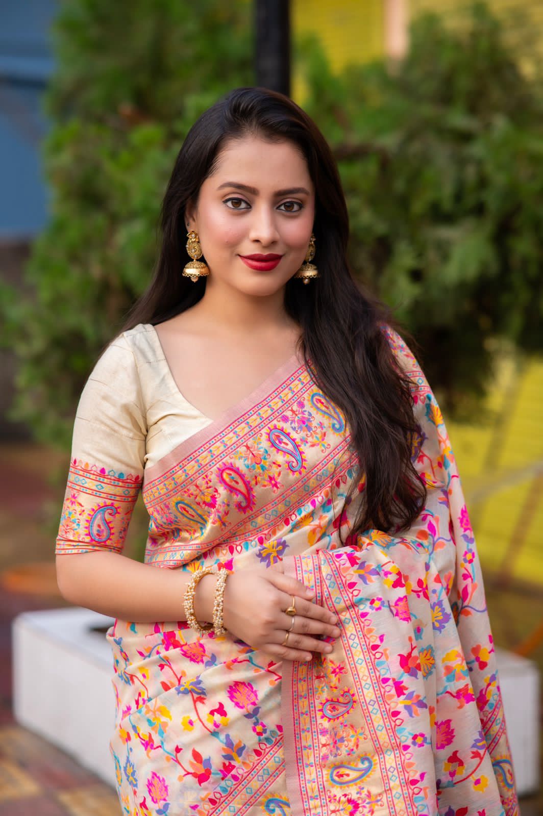 Pure Banarasi Silk Saree Rich All Zari Resham Weaved Pallu Saree