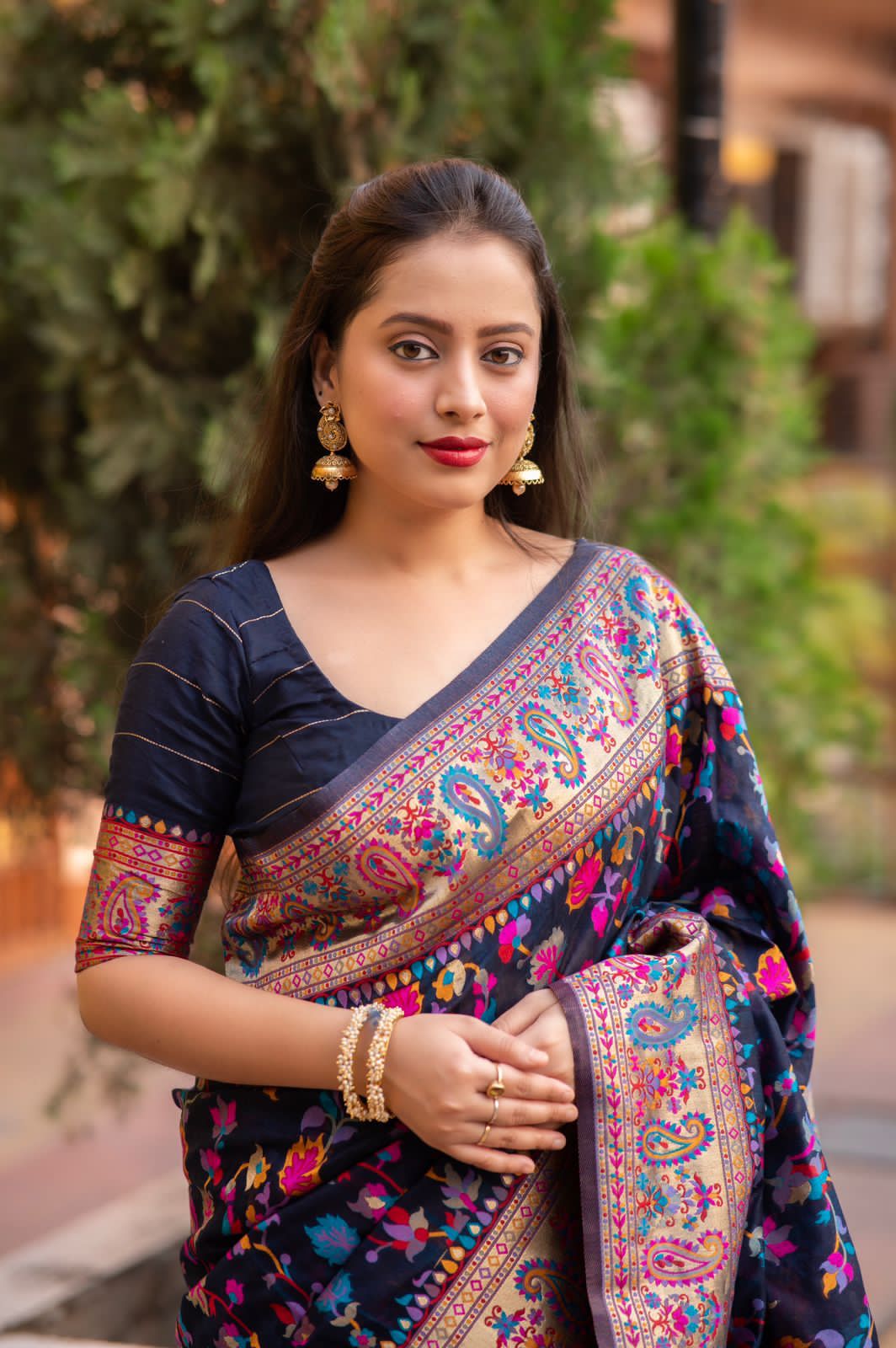 Pure Banarasi Silk Saree Rich All Zari Resham Weaved Pallu Saree