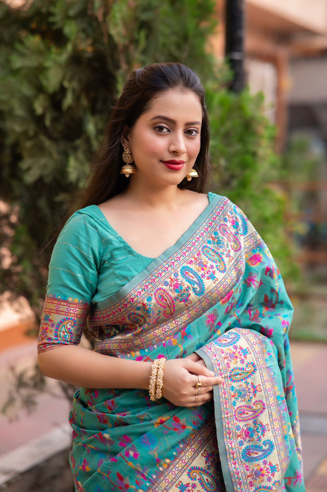 Pure Banarasi Silk Saree Rich Zari Resham Weaved Pallu Sarees