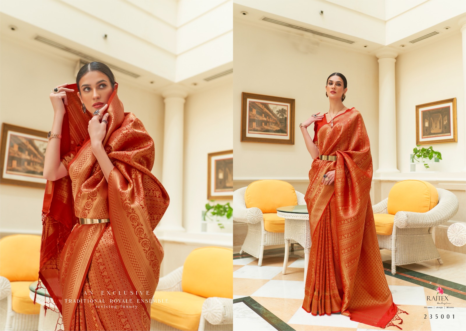 Pure Banarasi Silk Gold Zari Sequins Handloom Weaving Saree