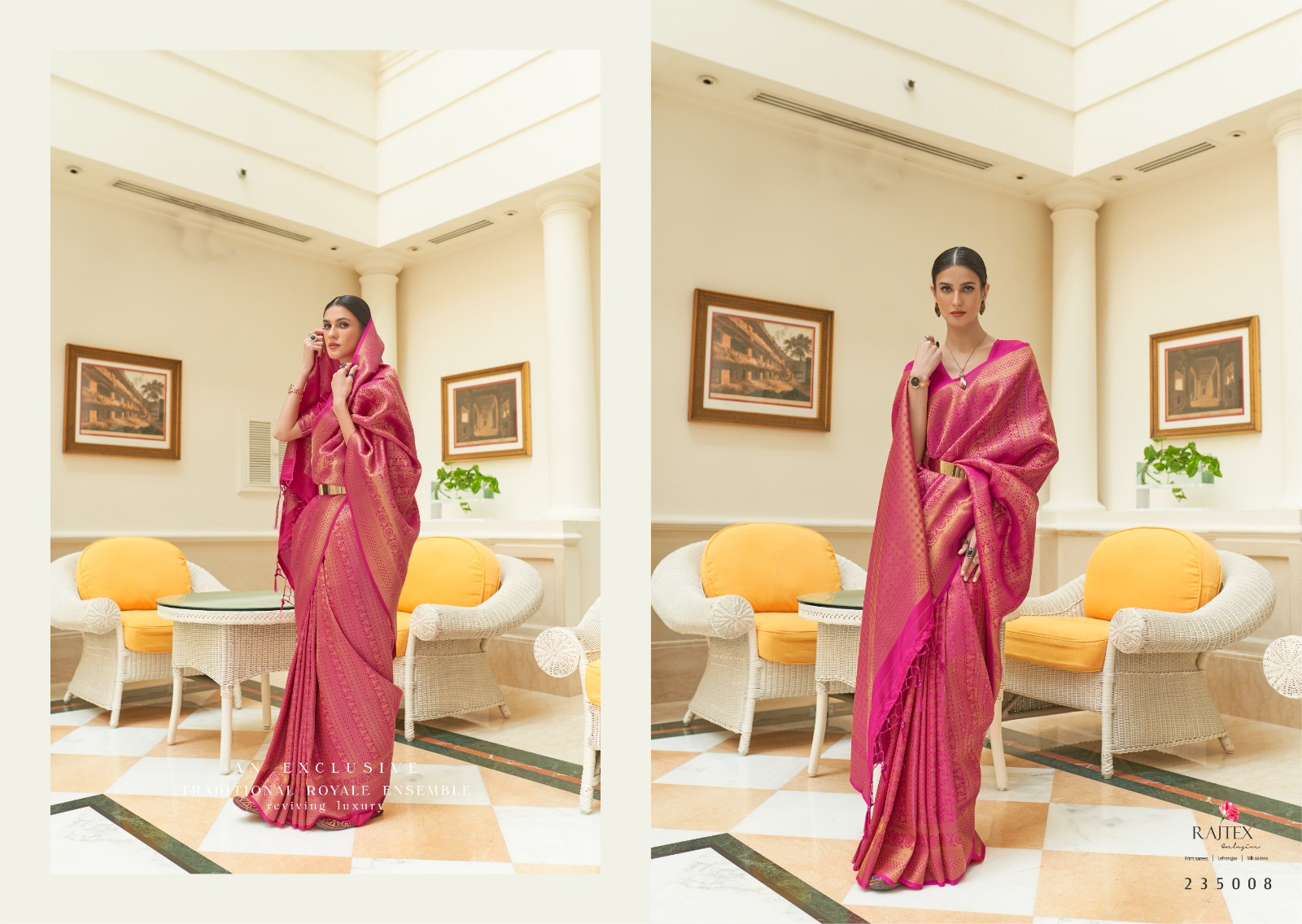 Pure Banarasi Silk Gold Zari Sequins Handloom Weaving Saree