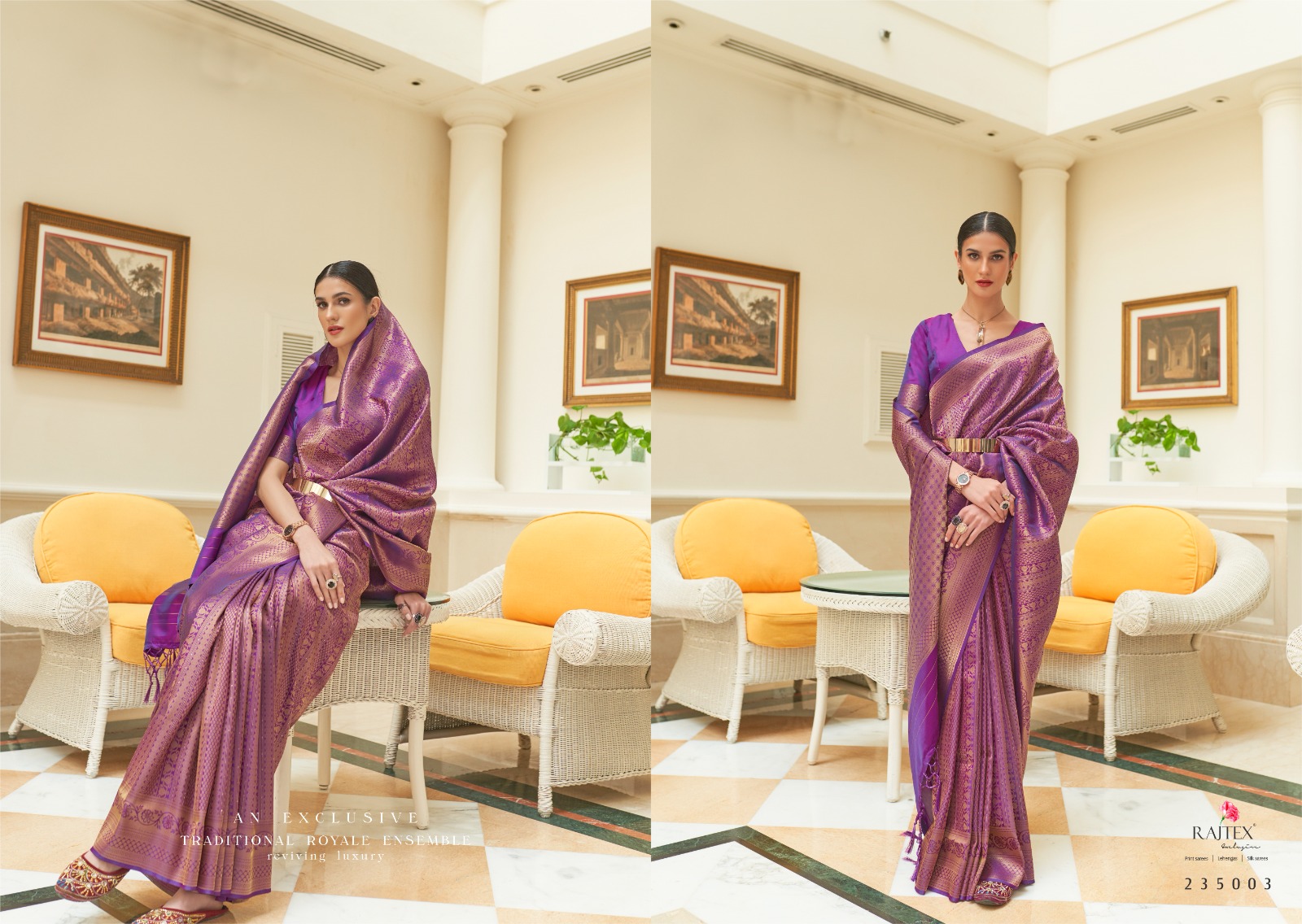 Pure Banarasi Silk Gold Zari Sequins Handloom Weaving Saree